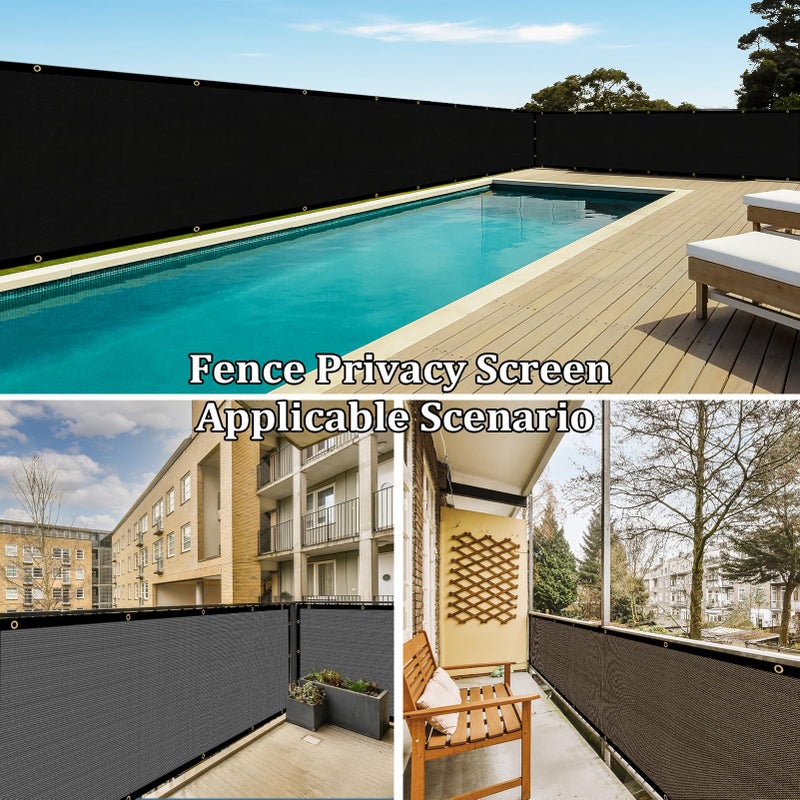 Shade&Beyond 4' X 50' Fence Privacy Screen Heavy Duty 170 GSM Fencing Mesh Shade Net Cover for Wall Garden Back Yard Outdoor Home Decoration, Black - Image 5